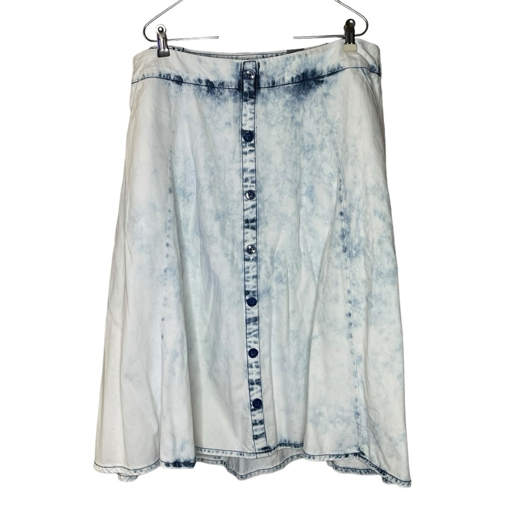 Torrid Blue and White Denim Skirt